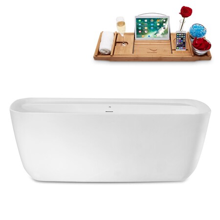 Streamline 66.9 in L, 30.7 in W, Glossy White, Acrylic, Center N1701BGL