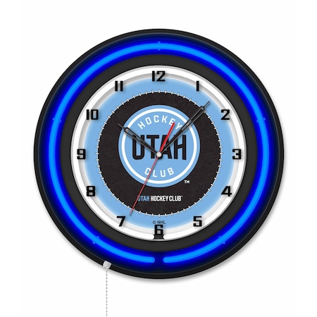 Holland Bar Stool Utah Hockey Club 19 Double Neon Wall Clock Clk19BK