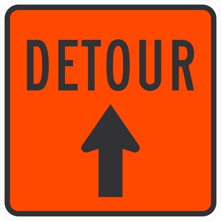 Lyle Detour With Up Arrow, 24x24, Non-Reflective, Orange G-13916-NA_24x24