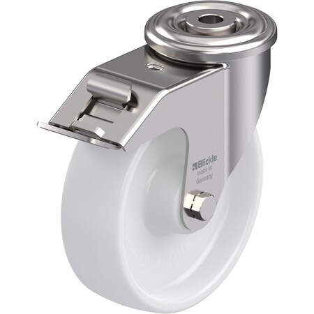 Zoro Select Kingpin Swivel Cstr, Nyln, 5 in, 330 lb, Wht LEXR-PO 125XR-FI