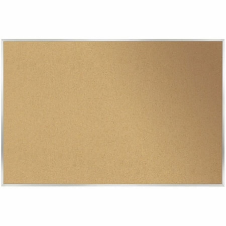 Ghent Natural Cork Bulletin Board, Satin Aluminum Frame, 4ft H x 7ft 4in W AK47