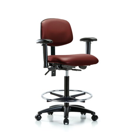 Blue Ridge Ergonomics Vinyl Chair, Vinyl, Adjustable Arms BR-VHBCH-RG-T1-A1-CF-RC-8815