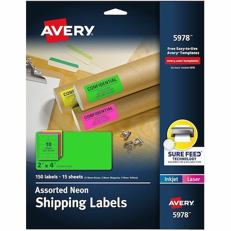 Avery Dennison Flast, Laser Labels, 2x4, PK150 5978