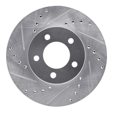 Dynamic Friction Co DFC Brake Rotor - Drilled and Slotted - Silver 631-54039L