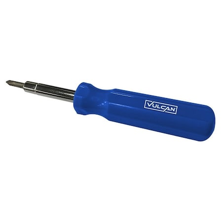 Vulcan Multi-Bit Screwdriver, Slotted, Phillips, Nutdriver Drive, 7-1/4 in OAL, Plastic Handle CC922