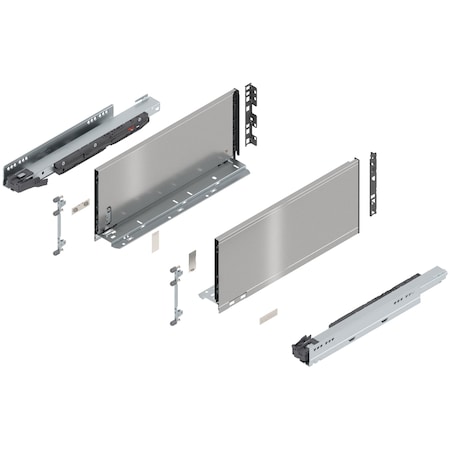 Blum 16in. C Height Legrabox Stainless Drawer Set, 125 Lbs Weight Rating 770C40S0I