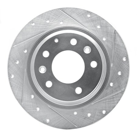 Dynamic Friction Co Brake Rotor Drilled And Slotted Silver, 631-54064R 631-54064R