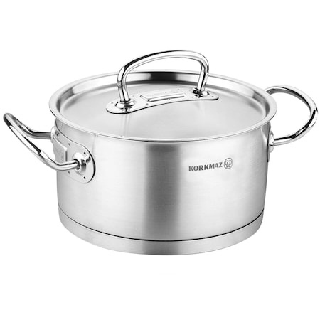 Korkmaz Proline Professional Series 1.5 Liter Stainless Steel Low Casserole with Lid in Silver A1168