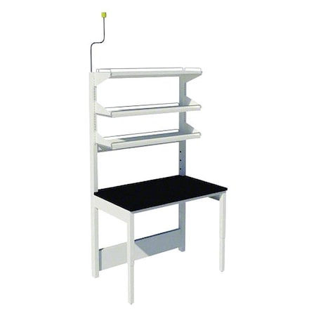 Instock Envision Workstation, Steel, Steel Frame, Petal White GRENO-3048E-2