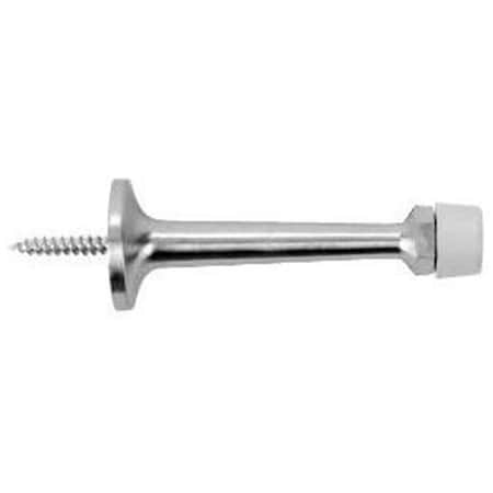 Heat Wave 1506-625 Solid Bras Base Board Bright Chrome Door Stop - Bright Chrome HE2950609