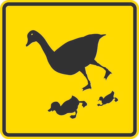 Lyle Geese Crossing Symbol, 30x30, High Intensity Prismatic, Yellow G-15394-HI_30x30