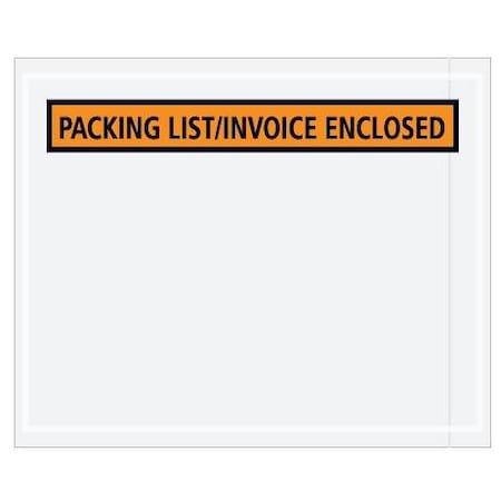Bubblefast 4 1/2 x 5 1/2'' Orange Panel ''Packing List/Invoice Enclosed'' Envelopes, 1000PK BFPL462