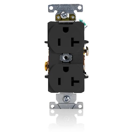 Leviton Duplex Outlet, Black 20A 125V 5362-SE