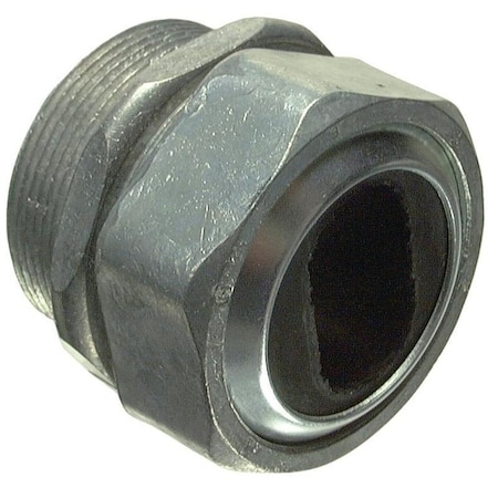 Halex Conduit Fitting Connector, 1-1/4 in, Compression; Threaded, Die Cast Zinc 08212B