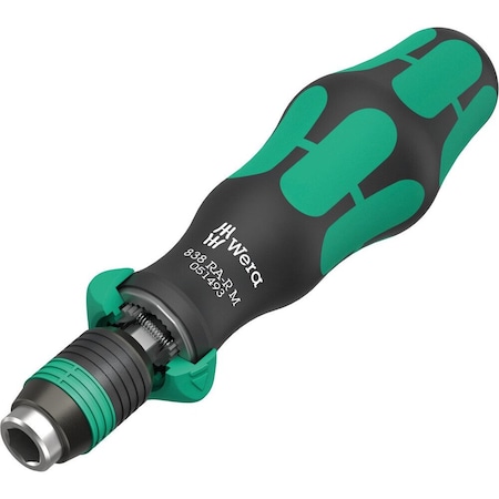 Wera 838 RA-R M Bit-holding handle with ratchet functionality, 1/4 in, 1/4 in x 123.5 mm 5051493001