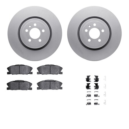 Dynamic Friction Co DFC GEOSPEC Coated Rotors with 5000 Brake Pads - Ceramic and Hardware 4512-40091
