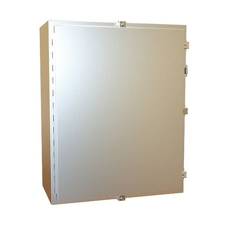 Hammond Clamps Electrical Enclosure, 30 in H, 12 in D, 24 in W, 12, 13, 3R, 4, 4X, Stainless Steel 1418N4SSK12