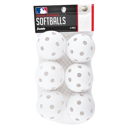 Franklin Plastic Baseball, White, 6PK 8837262