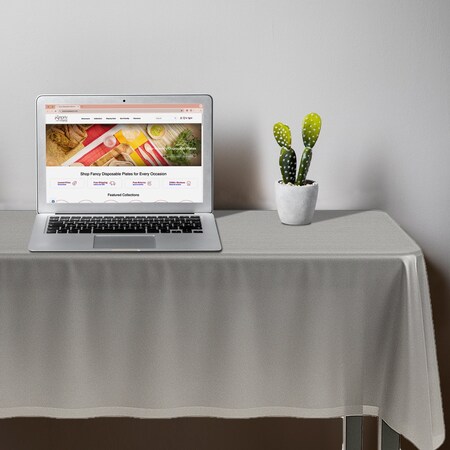 Smarty Had A Party 54 x 108 Silver Rectangular Disposable Plastic Tablecloths 96 Tablecloths, 96PK 813270-SV-CASE