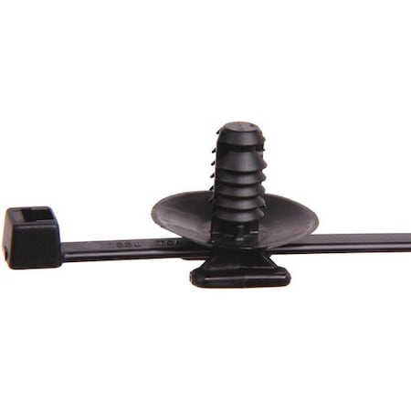 Hellerman Tyton Heavy Duty Cable Tie w/Fir Tree Mount, 15"L, 0.02-0.25" Panel Thick, 50lb, PA66HS/PA66HIRHS, Blk, 500PK 156-00282
