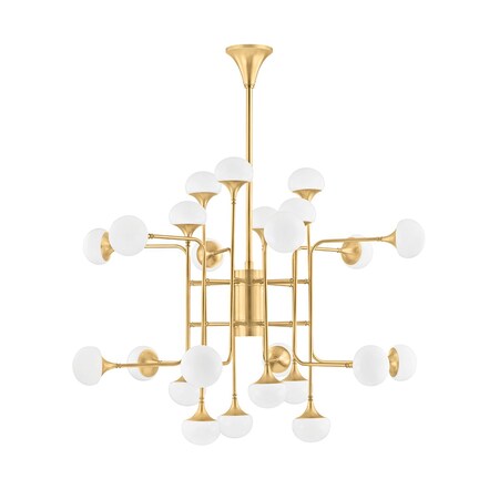 Hudson Valley Lighting Fleming 24 Light Chandelier 45.75 In. Aged Brass 4724-AGB