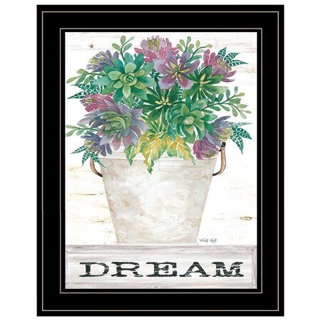 Homeroots Dream Succulents 3 Black Framed Print Wall Art 407584