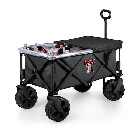 Picnic Time Family Of Brands NCAA Texas Tech Red Raiders Adventure Wagon Elite All-Terrain Folding Beach Wagon 741-85-679-574-0