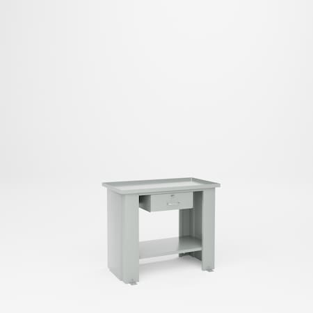 Pucel Fluid Top Drawer Bench, 36 in W x 20 in D x 30 in H, Fluid Tray Top, Single Drawer, Gray CT-3630