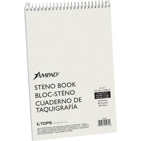 Ampad Kraft Cover Steno Book, Green TOP25274