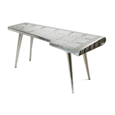 Homeroots 68" Silver Metal Writing Desk 389427