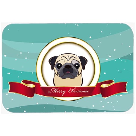 Carolines Treasures Fawn Pug Merry Christmas Glass Cutting Board- Large BB1572LCB