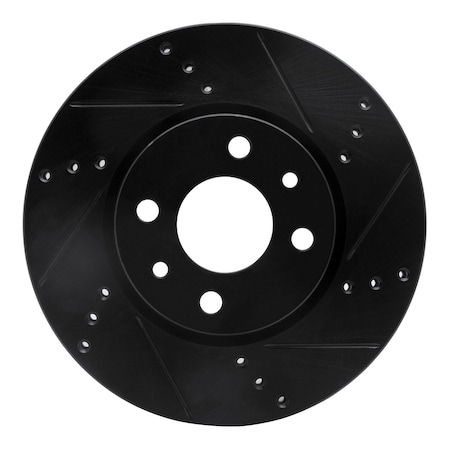 Dynamic Friction Co DFC Brake Rotor - Drilled and Slotted - Black 633-07002R