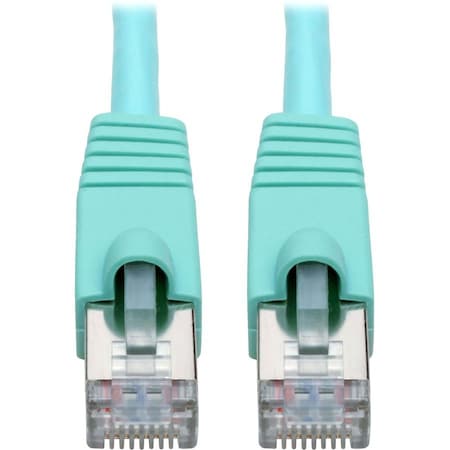 Eaton Tripp Lite Series Cat6a 10G Snagless Shielded STP Ethernet Cable RJ45 M/M, PoE, Aqua, 7 ft. N262-007-AQ
