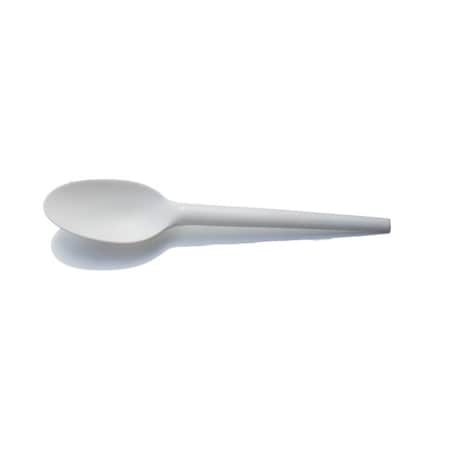 Kitch 24/7 Disposables Compostable Plastic White Spoons, 6 inch, 1000PK KC-CPLAS6