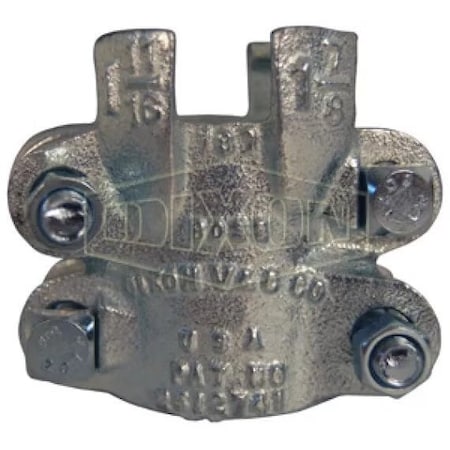 Dixon Boss 4-Bolt Clamp, 2-48/64 to 3-4/64 in Nominal, Iron Band, Domestic 306