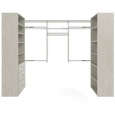 Easy Track 8-foot x 4-foot U-Shape Walk-In Closet Kit, Weathered Grey PH61-CG