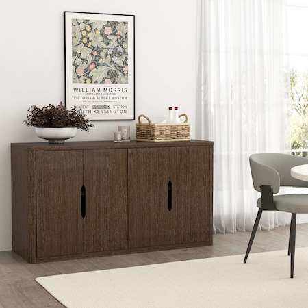 Manhattan Comfort Rivington 60in Sideboard in Walnut SB009-BR
