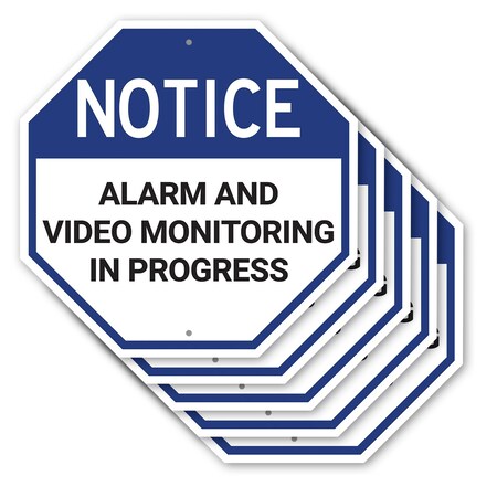 Signmission Notice Alarm and Video Monitoring i, 10 inch X 10 inch, Aluminum Metal Signs, 5PK OC-A-5Pack-10-325