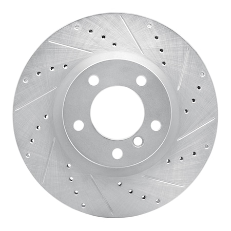 Dynamic Friction Co DFC Brake Rotor - Drilled and Slotted - Silver 631-31036D
