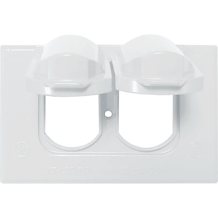 Southwire Single Gang Horizontal White Weatherproof Duplex Cover WCH1DUPW-UPC