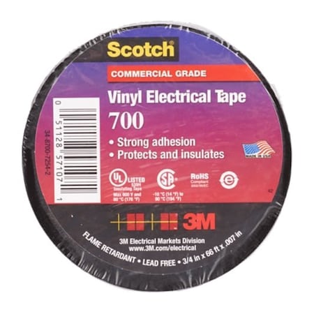 3M Scotch Vinyl Electrical Tape 700, 100PK 7000058619