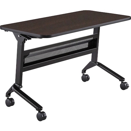 Safco Rectangle Flip-N-Go 24 x 48" Rectangular Training, 48 W, 24 L, 29 H, Laminate Top Top, Mocha LF2448TSLDCM