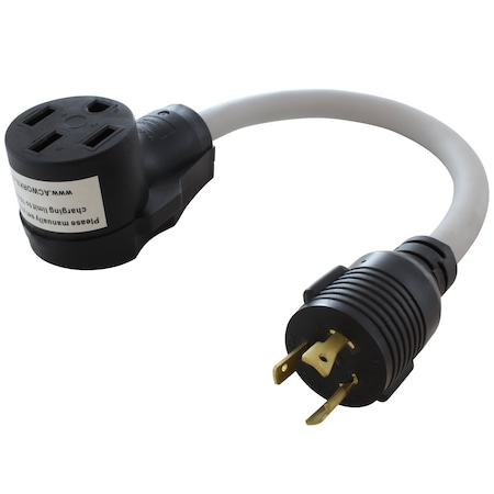 Ac Works 1.5FT EV Adapter 20A 250V L6-20P 3-Prong Plug to 50A EV Tesla Cord EVL620MS-018