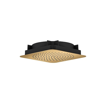 Axor Citterio C Showerhead 270 Square 1-Jet Flush Ceiling, 1.75 GPM in Brushed Gold Optic 28798251