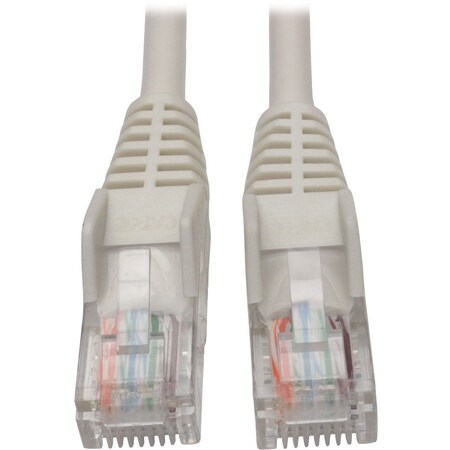 Eaton Tripp Lite Series Cat5e 350 MHz Snagless Molded UTP Ethernet Cable RJ45 M/M, PoE - White, 5 N001-005-WH