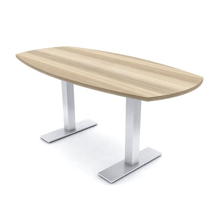 Skutchi Designs 6 Person Conference Table With Power Unit | 6' Boat Table | Harmony Series HAR-BOT-36X72-T-K525-NA