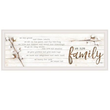 Homeroots We are Family White Framed Print Wall Art 415510