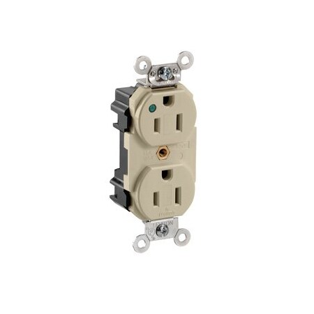 Leviton Lev-Lok Extra Heavy Duty Hospital Grade Duplex Receptacle, 15 Amp, 125 Volt M8200-PLI