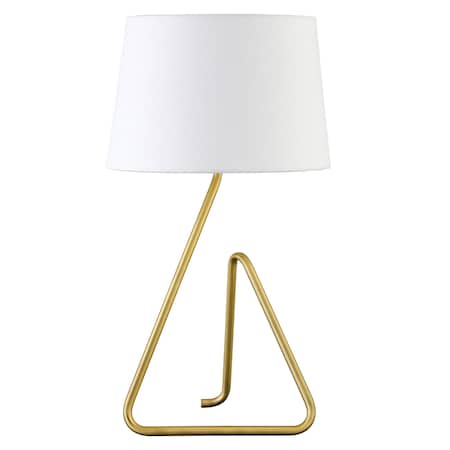 Homeroots 22" Brass Metal Table Lamp With White Bell Shade 524515
