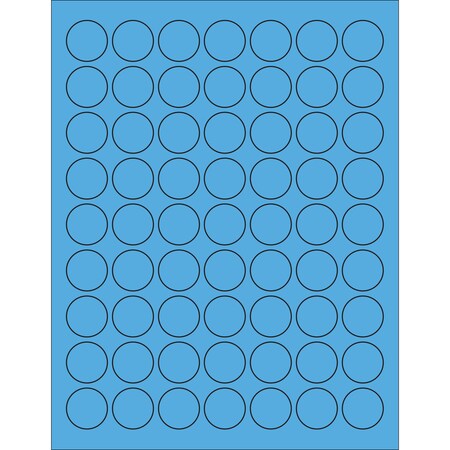 Tape Logic 1in Fluorescent Blue Circle Laser Labels, 6300PK LL191BB